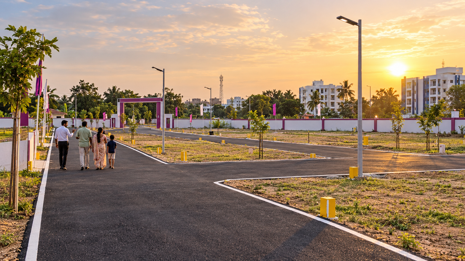 Golden Grow landscaped project entrance