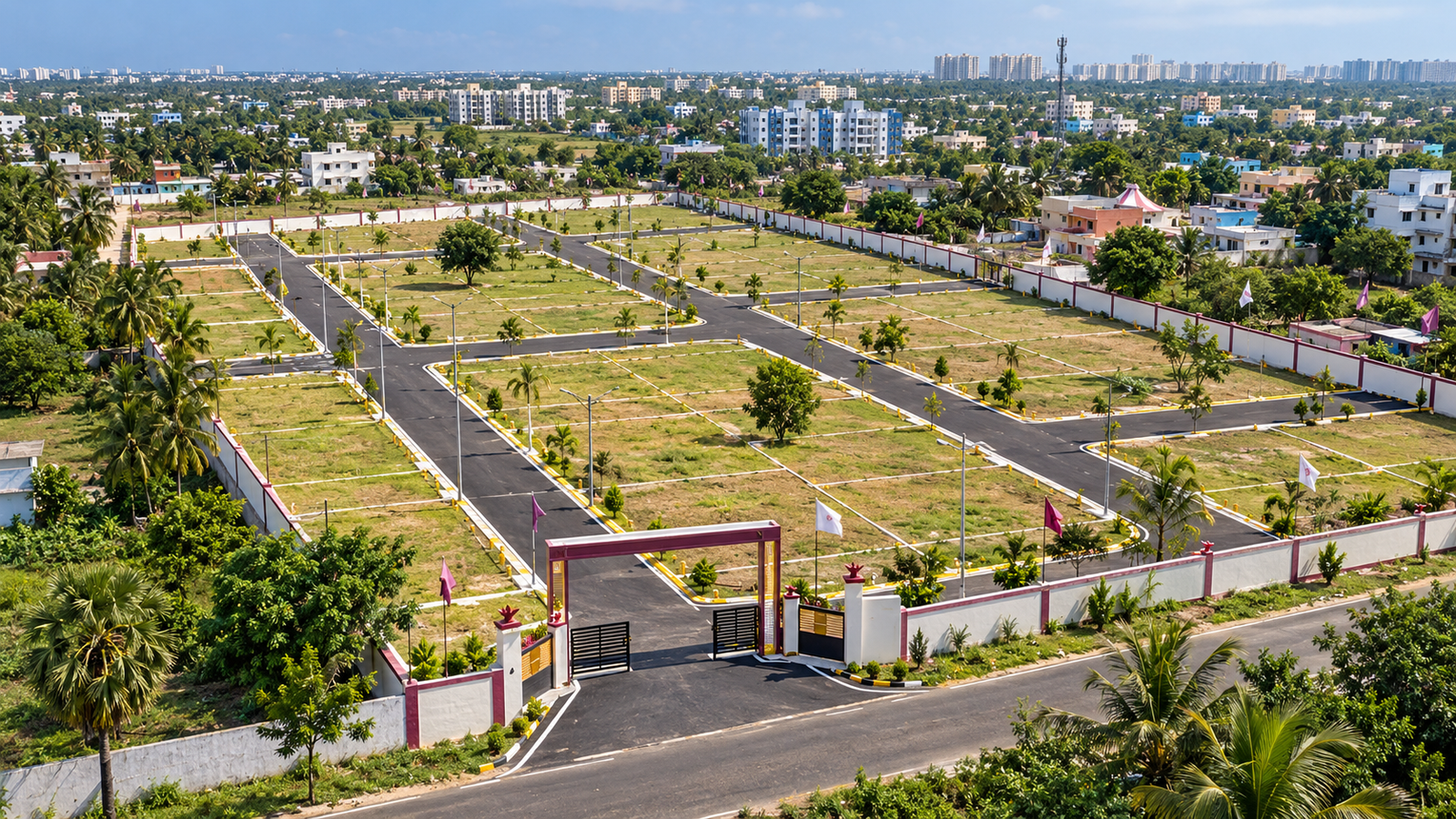 Aerial view of a Sri Akshayam development